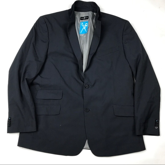 Marc‎ Ecko Blazer Sport Coat Suit Jacket Dress Navy Blue Solid Career - Picture 1 of 5